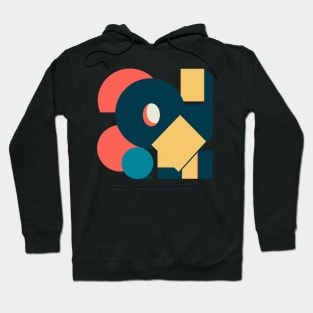 Retro vintage geometric risograph, risoprint or linocut v2 Hoodie